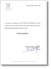 A letter from the Frecce Tricolori